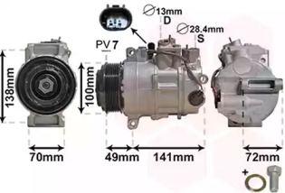 VAN WEZEL 3000k560 -  Компрессор, кондиционер
